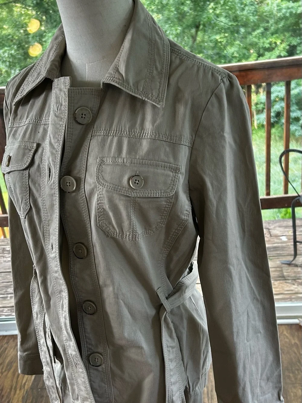 Willi Smith Beige Utility Jacket Medium - Picture 4 of 9